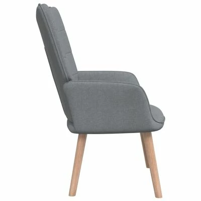 VidaXL Chaise de relaxation avec tabouret Gris clair Tissu 6 VidaXL Chaise de relaxation avec tabouret Gris clair Tissu – Image 4