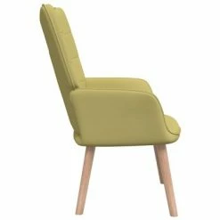 VidaXL Chaise de relaxation avec tabouret Vert Tissu -Fauteuils Soldes image 4 327935