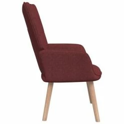 VidaXL Chaise de relaxation avec tabouret Rouge bordeaux Tissu -Fauteuils Soldes image 4 327938