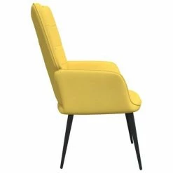 VidaXL Chaise de relaxation avec tabouret Jaune moutarde Tissu -Fauteuils Soldes image 4 327959