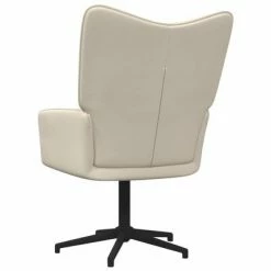 VidaXL Chaise de relaxation Crème Tissu -Fauteuils Soldes image 4 327965
