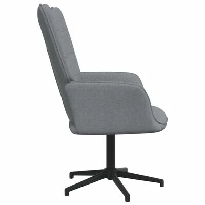 VidaXL Chaise de relaxation avec tabouret Gris clair Tissu 6 VidaXL Chaise de relaxation avec tabouret Gris clair Tissu – Image 4