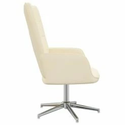 VidaXL Chaise de relaxation Crème Tissu -Fauteuils Soldes image 4 327987