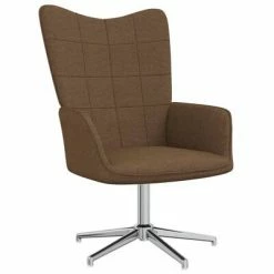 VidaXL Chaise de relaxation avec tabouret Marron Tissu -Fauteuils Soldes image 4 327999