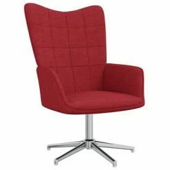 VidaXL Chaise de relaxation avec tabouret Rouge bordeaux Tissu -Fauteuils Soldes image 4 328004
