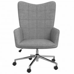 VidaXL Chaise de relaxation Gris clair Tissu -Fauteuils Soldes image 4 328029