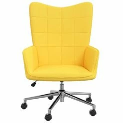VidaXL Chaise de relaxation Jaune moutarde Tissu -Fauteuils Soldes image 4 328036