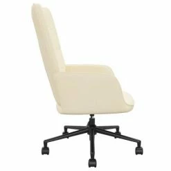 VidaXL Chaise de relaxation Crème Tissu -Fauteuils Soldes image 4 328042