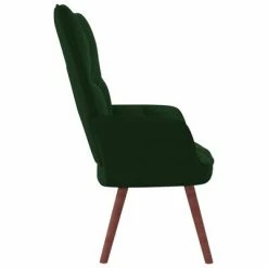 VidaXL Chaise de relaxation Vert foncé Velours -Fauteuils Soldes image 4 328053