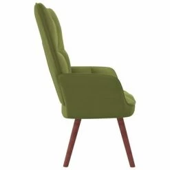 VidaXL Chaise de relaxation Vert clair Velours -Fauteuils Soldes image 4 328054