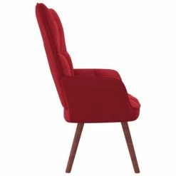 VidaXL Chaise de relaxation Rouge bordeaux Velours -Fauteuils Soldes image 4 328056