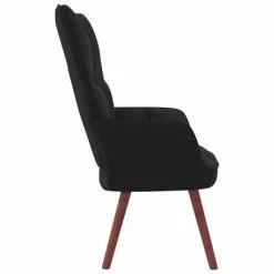 VidaXL Chaise de relaxation Noir Velours -Fauteuils Soldes image 4 328057