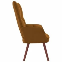 VidaXL Chaise de relaxation Marron Velours 11 VidaXL Chaise de relaxation Marron Velours -Fauteuils Soldes image 4 328059