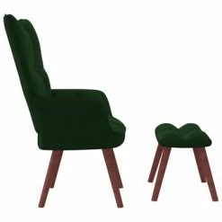 VidaXL Chaise de relaxation avec repose-pied Vert foncé Velours -Fauteuils Soldes image 4 328064