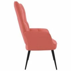 VidaXL Chaise de relaxation Rose Velours -Fauteuils Soldes image 4 328077