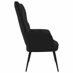 VidaXL Chaise de relaxation Noir Velours -Fauteuils Soldes image 4 328079