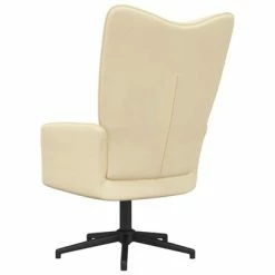 VidaXL Chaise de relaxation Blanc crème Velours -Fauteuils Soldes image 4 328104