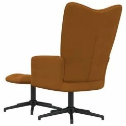 VidaXL Chaise de relaxation avec repose-pied Marron Velours -Fauteuils Soldes image 4 328114