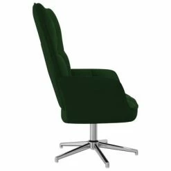 VidaXL Chaise de relaxation Vert foncé Velours 11 VidaXL Chaise de relaxation Vert foncé Velours -Fauteuils Soldes image 4 328119