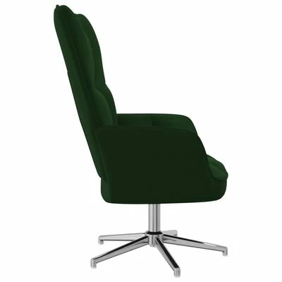 VidaXL Chaise de relaxation Vert foncé Velours 6 VidaXL Chaise de relaxation Vert foncé Velours – Image 4