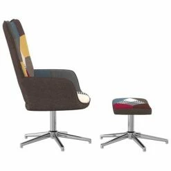 VidaXL Chaise de relaxation avec repose-pied Patchwork Tissu 11 VidaXL Chaise de relaxation avec repose-pied Patchwork Tissu -Fauteuils Soldes image 4 328190