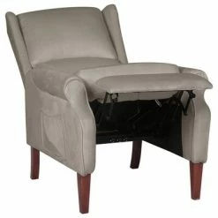 VidaXL Fauteuil inclinable Gris clair Velours 11 VidaXL Fauteuil inclinable Gris clair Velours -Fauteuils Soldes image 4 329279