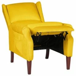 VidaXL Fauteuil inclinable Jaune Velours -Fauteuils Soldes image 4 329286