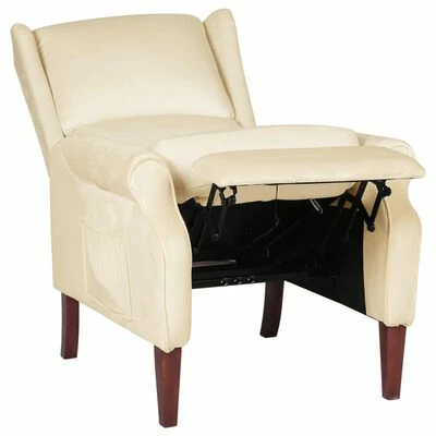 VidaXL Fauteuil inclinable Crème Velours 6 VidaXL Fauteuil inclinable Crème Velours – Image 4