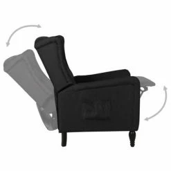 VidaXL Fauteuil inclinable Noir Tissu -Fauteuils Soldes image 4 329322