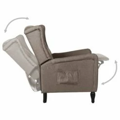 VidaXL Fauteuil inclinable Taupe Tissu 11 VidaXL Fauteuil inclinable Taupe Tissu -Fauteuils Soldes image 4 329328