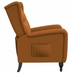 VidaXL Fauteuil inclinable Marron Velours -Fauteuils Soldes image 4 329349