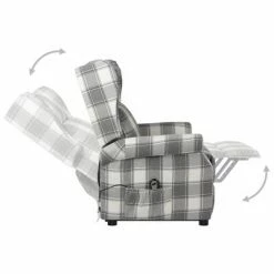 VidaXL Fauteuil inclinable Blanc et gris Tissu 11 VidaXL Fauteuil inclinable Blanc et gris Tissu -Fauteuils Soldes image 4 329473