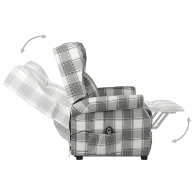 VidaXL Fauteuil inclinable Blanc et gris Tissu 6 VidaXL Fauteuil inclinable Blanc et gris Tissu â Image 4