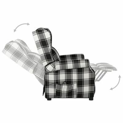 VidaXL Fauteuil inclinable Marron et blanc Tissu 6 VidaXL Fauteuil inclinable Marron et blanc Tissu – Image 4