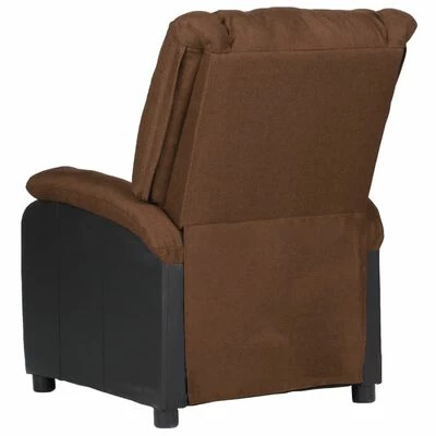 VidaXL Fauteuil inclinable TV Marron Similicuir et tissu 6 VidaXL Fauteuil inclinable TV Marron Similicuir et tissu – Image 4