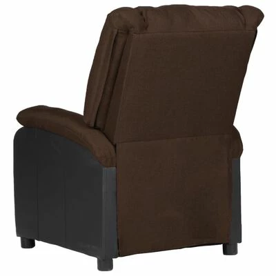 VidaXL Fauteuil inclinable TV Marron foncé Similicuir et tissu 6 VidaXL Fauteuil inclinable TV Marron foncé Similicuir et tissu – Image 4