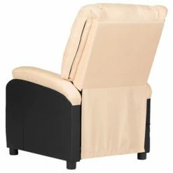 VidaXL Fauteuil inclinable TV Crème Similicuir et tissu 11 VidaXL Fauteuil inclinable TV Crème Similicuir et tissu -Fauteuils Soldes image 4 329495