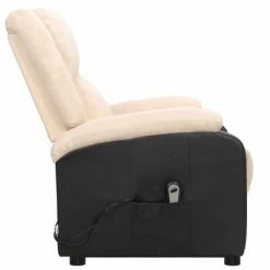 VidaXL Fauteuil inclinable Crème Tissu -Fauteuils Soldes image 4 329513