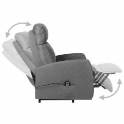 VidaXL Fauteuil inclinable Gris clair Tissu -Fauteuils Soldes image 4 329605