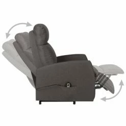 VidaXL Fauteuil inclinable Gris foncé Tissu -Fauteuils Soldes image 4 329606