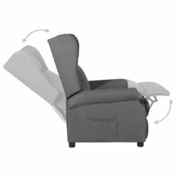 VidaXL Fauteuil inclinable Gris clair Tissu -Fauteuils Soldes image 4 329639