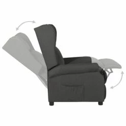 VidaXL Fauteuil inclinable Gris foncé Tissu -Fauteuils Soldes image 4 329640