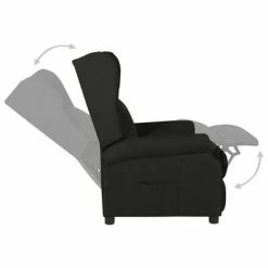 VidaXL Fauteuil inclinable Noir Tissu -Fauteuils Soldes image 4 329641