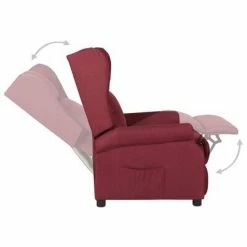 VidaXL Fauteuil inclinable Rouge bordeaux Tissu -Fauteuils Soldes image 4 329642