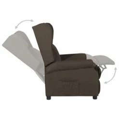 VidaXL Fauteuil inclinable Marron foncé Tissu -Fauteuils Soldes image 4 329644