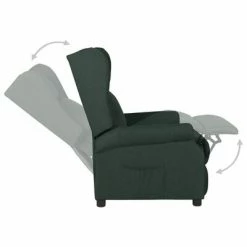 VidaXL Fauteuil inclinable Vert foncé Tissu 11 VidaXL Fauteuil inclinable Vert foncé Tissu -Fauteuils Soldes image 4 329645