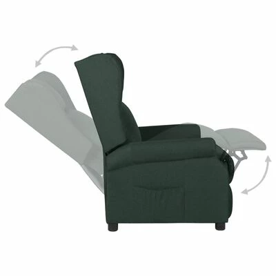 VidaXL Fauteuil inclinable Vert foncé Tissu 6 VidaXL Fauteuil inclinable Vert foncé Tissu – Image 4