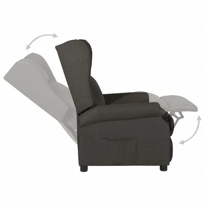 VidaXL Fauteuil inclinable Taupe Tissu 6 VidaXL Fauteuil inclinable Taupe Tissu – Image 4