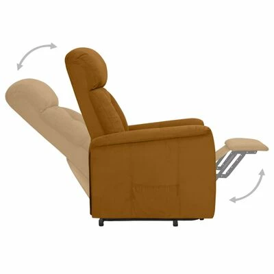 VidaXL Fauteuil inclinable Marron Similicuir daim 6 VidaXL Fauteuil inclinable Marron Similicuir daim â Image 4