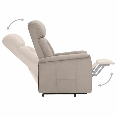 VidaXL Fauteuil inclinable Taupe Similicuir daim 6 VidaXL Fauteuil inclinable Taupe Similicuir daim – Image 4